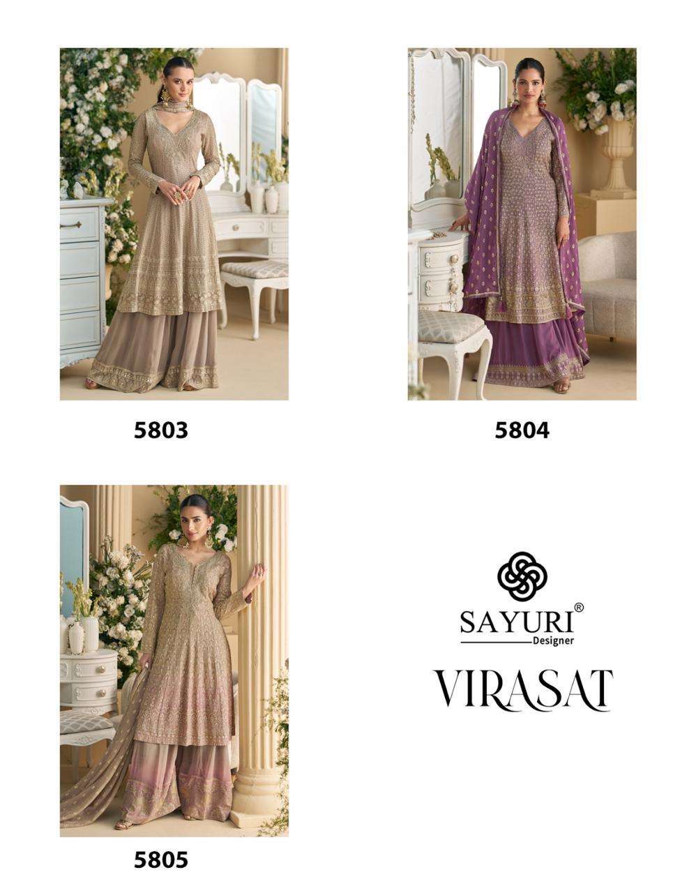 SAYURI PRESENTS VIRASAT DESIGNER HEAVY WORK SALWAR SUITS CATALOG WHOLESALER AND EXPORTER 