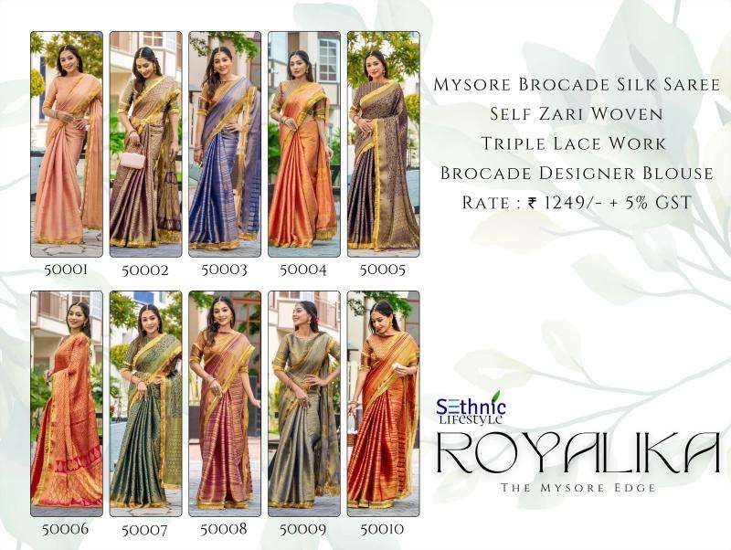Sethnic Lifestyle Presents Royalika Borcade Silk Attractive Look Saree Catalog Wholesaler And Exporter In Surat