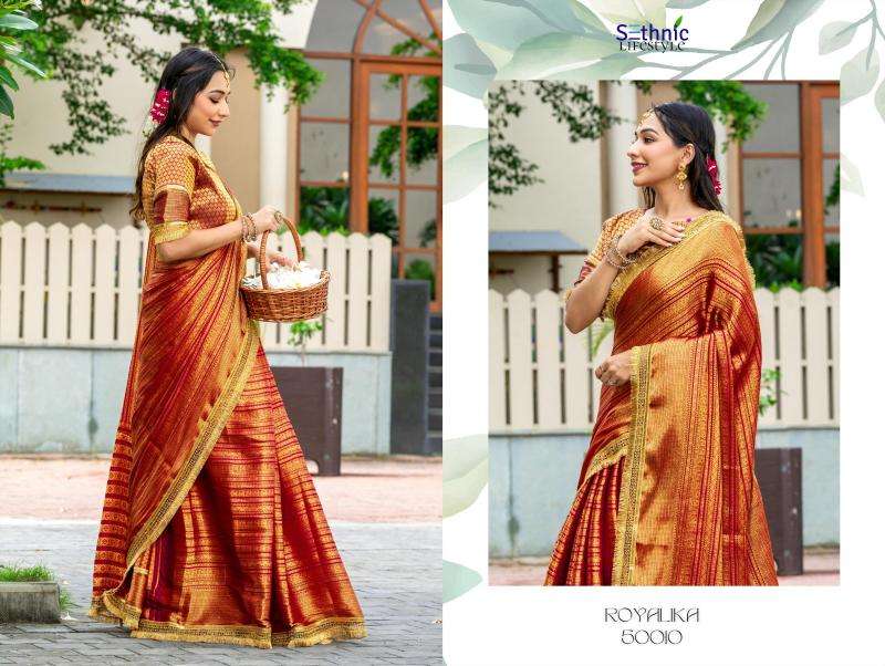 Sethnic Lifestyle Presents Royalika Borcade Silk Attractive Look Saree Catalog Wholesaler And Exporter In Surat