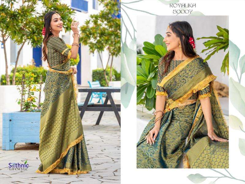 Sethnic Lifestyle Presents Royalika Borcade Silk Attractive Look Saree Catalog Wholesaler And Exporter In Surat