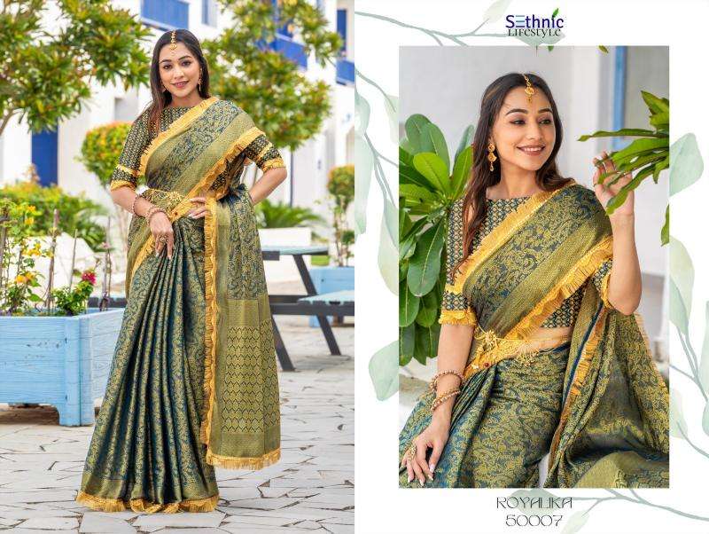 Sethnic Lifestyle Presents Royalika Borcade Silk Attractive Look Saree Catalog Wholesaler And Exporter In Surat