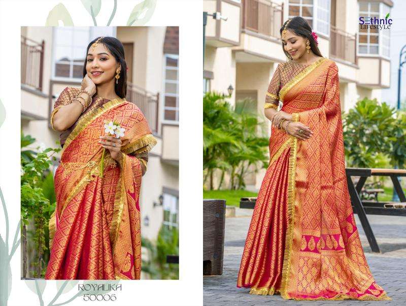 Sethnic Lifestyle Presents Royalika Borcade Silk Attractive Look Saree Catalog Wholesaler And Exporter In Surat
