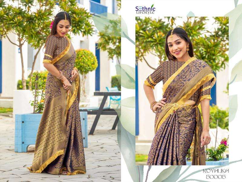 Sethnic Lifestyle Presents Royalika Borcade Silk Attractive Look Saree Catalog Wholesaler And Exporter In Surat