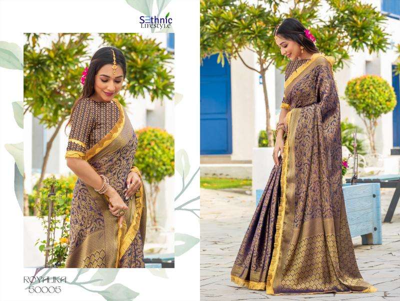 Sethnic Lifestyle Presents Royalika Borcade Silk Attractive Look Saree Catalog Wholesaler And Exporter In Surat