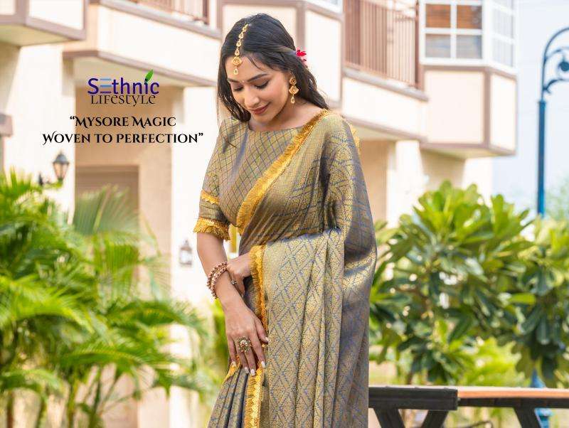 Sethnic Lifestyle Presents Royalika Borcade Silk Attractive Look Saree Catalog Wholesaler And Exporter In Surat