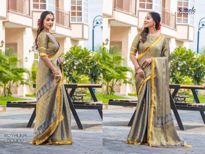 Sethnic Lifestyle Presents Royalika Borcade Silk Attractive Look Saree Catalog Wholesaler And Exporter In Surat