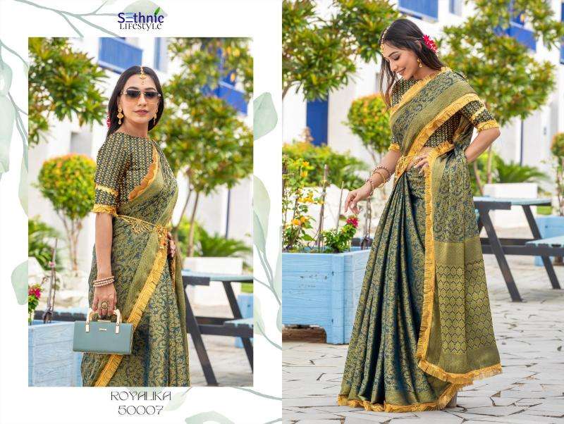 Sethnic Lifestyle Presents Royalika Borcade Silk Attractive Look Saree Catalog Wholesaler And Exporter In Surat