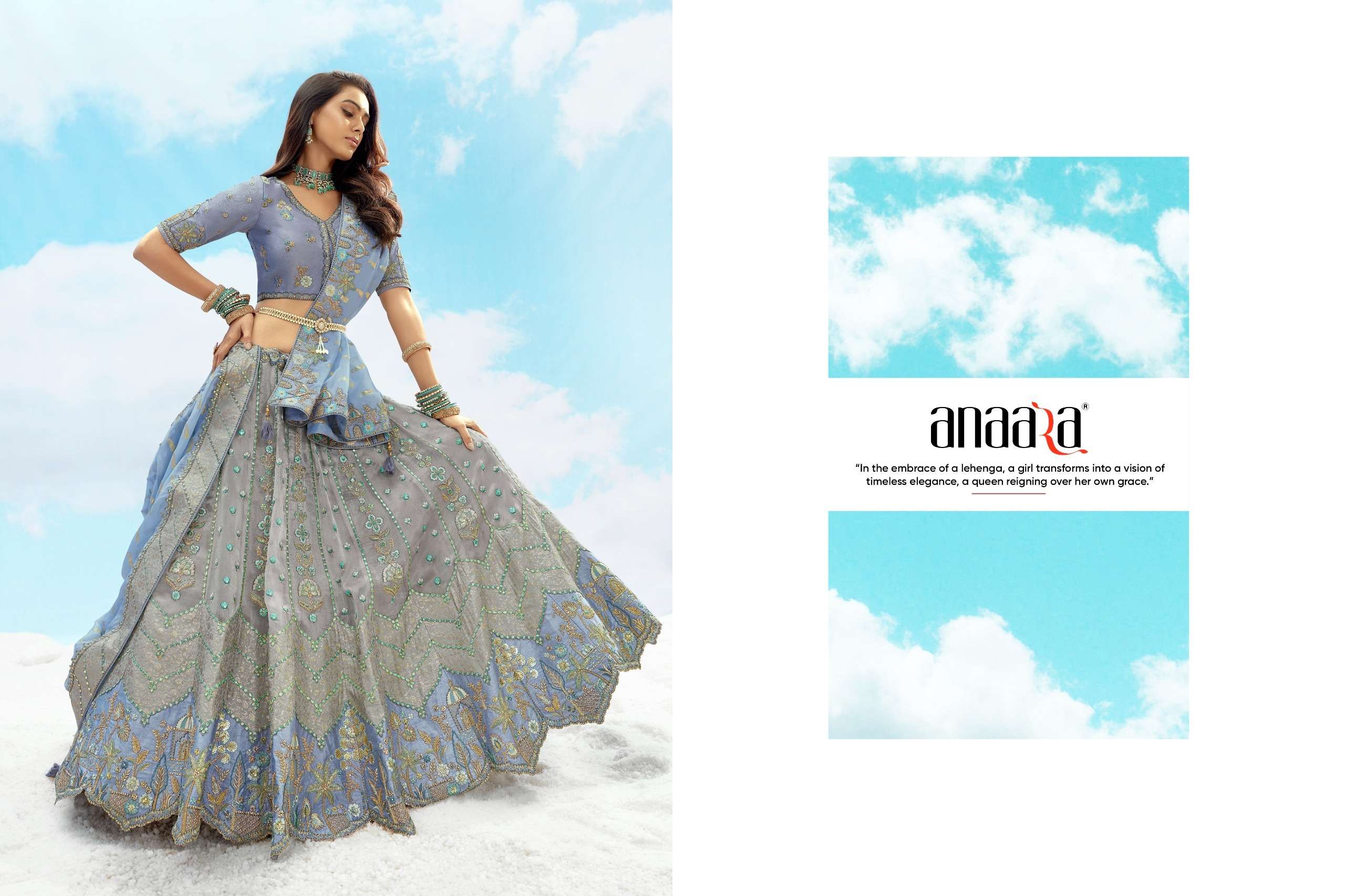 TATHASTU PRESENTS ANAARA 7600 SERIES HEAVY DESIGNER LEHNGHA CHOLI CATALOG WHOLESALER AND EXPORTRE IN SURAT 