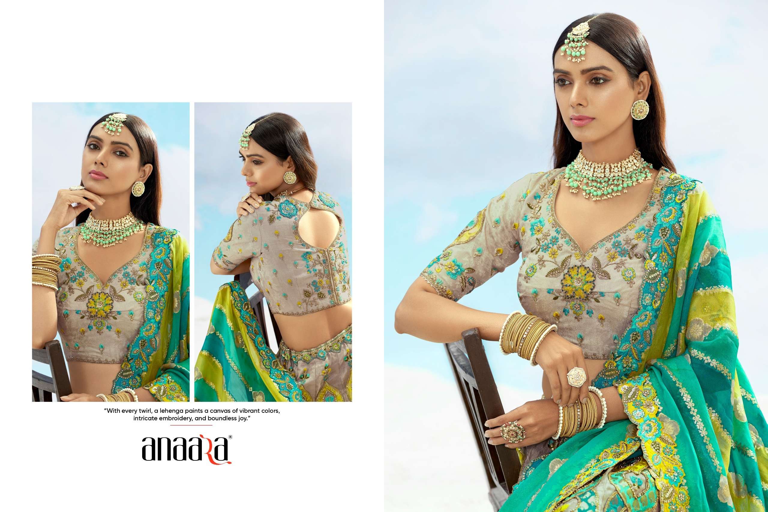 TATHASTU PRESENTS ANAARA 7600 SERIES HEAVY DESIGNER LEHNGHA CHOLI CATALOG WHOLESALER AND EXPORTRE IN SURAT 