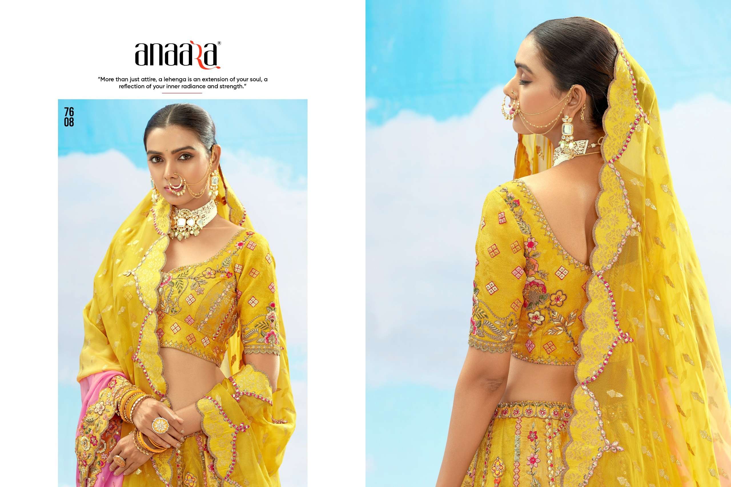 TATHASTU PRESENTS ANAARA 7600 SERIES HEAVY DESIGNER LEHNGHA CHOLI CATALOG WHOLESALER AND EXPORTRE IN SURAT 