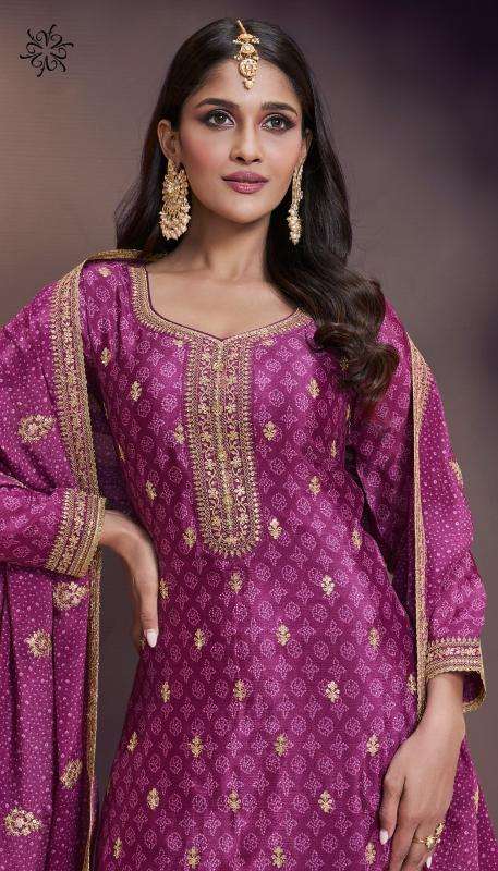 vinay kuleesh presents sajanee chinon traditional suit perfect for festivals catalog wholesaler