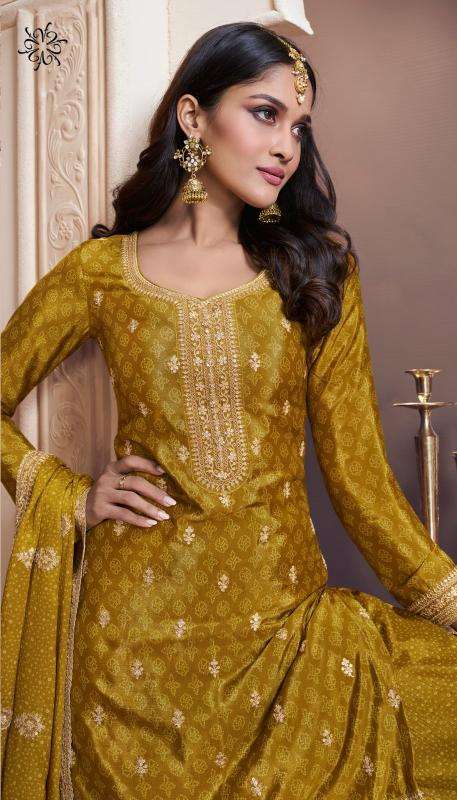 vinay kuleesh presents sajanee chinon traditional suit perfect for festivals catalog wholesaler