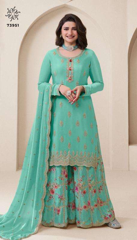 vinay presents kuleesh aakriti chinon traditional suit perfect for festivals catalog wholesaler and exporter 