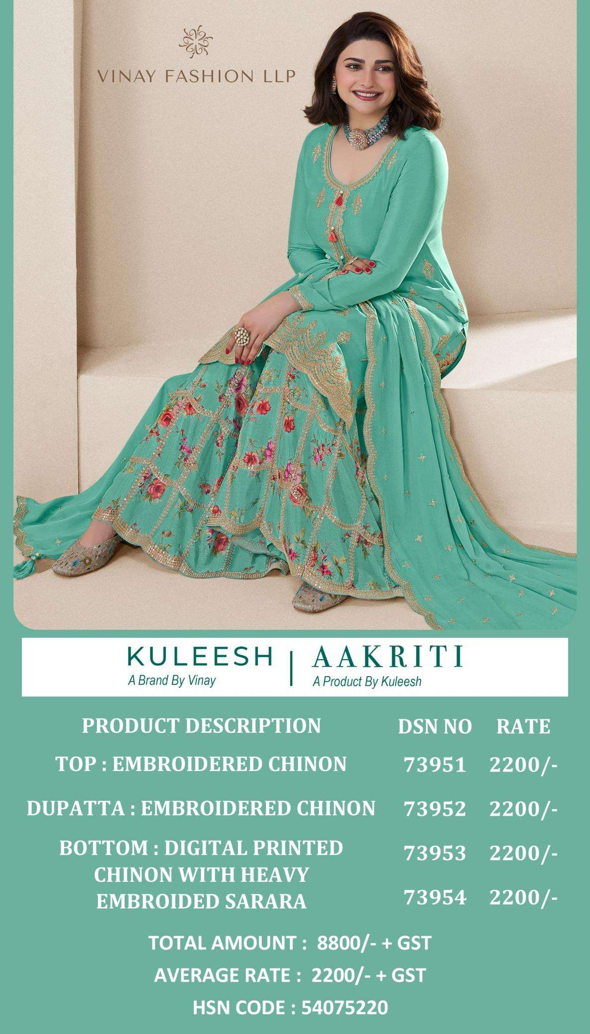 vinay presents kuleesh aakriti chinon traditional suit perfect for festivals catalog wholesaler and exporter 
