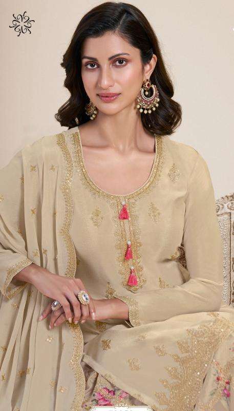 vinay presents kuleesh aakriti chinon traditional suit perfect for festivals catalog wholesaler and exporter 