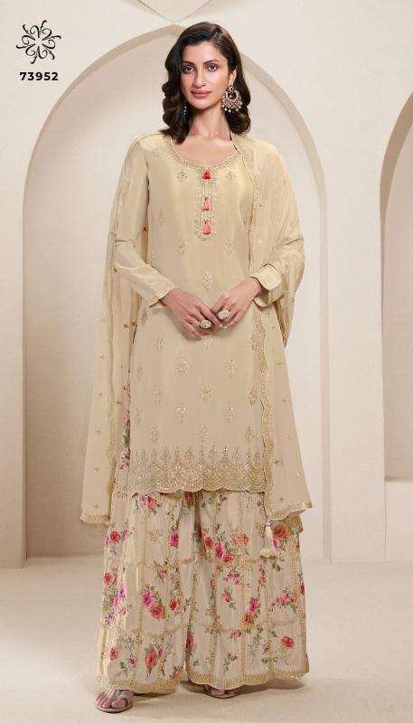 vinay presents kuleesh aakriti chinon traditional suit perfect for festivals catalog wholesaler and exporter 