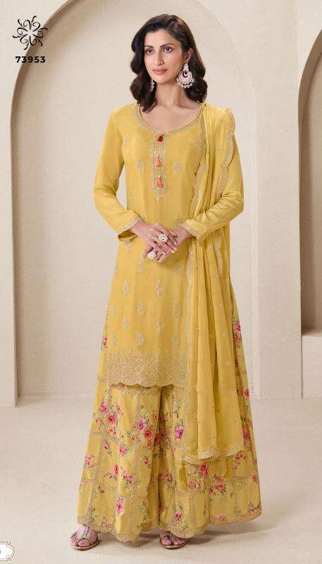 vinay presents kuleesh aakriti chinon traditional suit perfect for festivals catalog wholesaler and exporter 