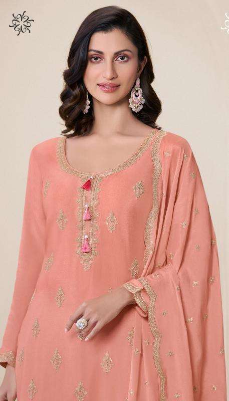 vinay presents kuleesh aakriti chinon traditional suit perfect for festivals catalog wholesaler and exporter 