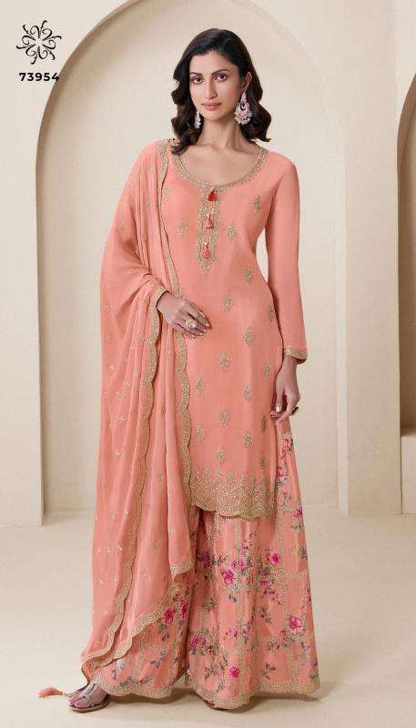 vinay presents kuleesh aakriti chinon traditional suit perfect for festivals catalog wholesaler and exporter 
