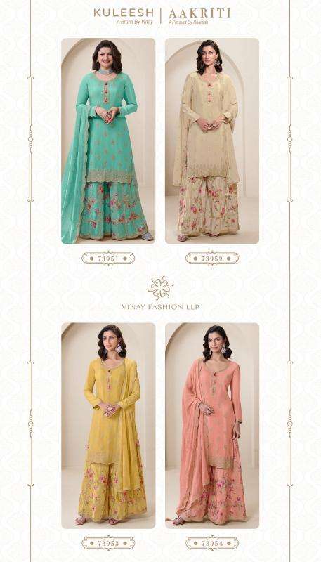 vinay presents kuleesh aakriti chinon traditional suit perfect for festivals catalog wholesaler and exporter 