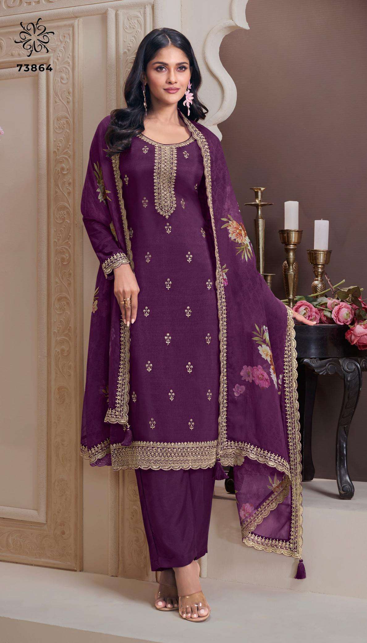 vinay presents kuleesh shivangi vol 2 moonga silk traditional salwar suits catalog wholesaler and exporter 