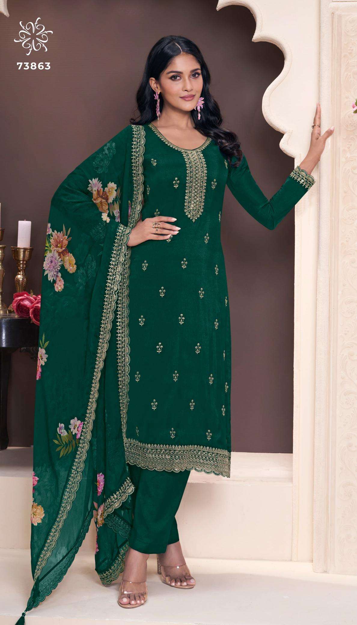 vinay presents kuleesh shivangi vol 2 moonga silk traditional salwar suits catalog wholesaler and exporter 