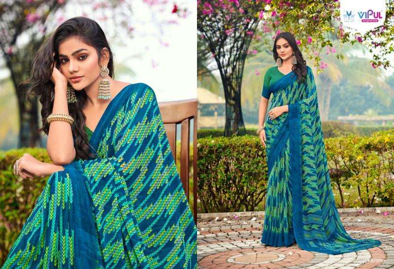 vipul presents simran evergreen georgette best saree catalog wholesaler