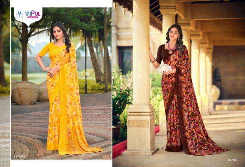 vipul presents simran evergreen georgette best saree catalog wholesaler