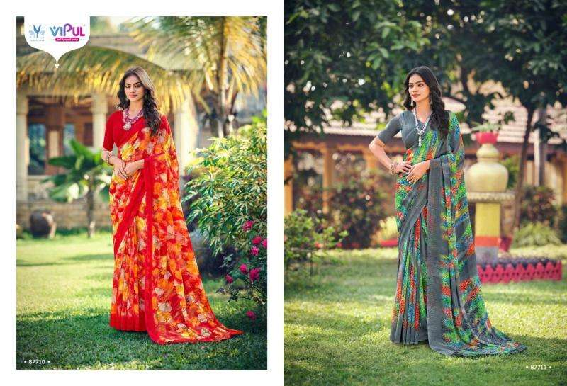 vipul presents simran evergreen georgette best saree catalog wholesaler