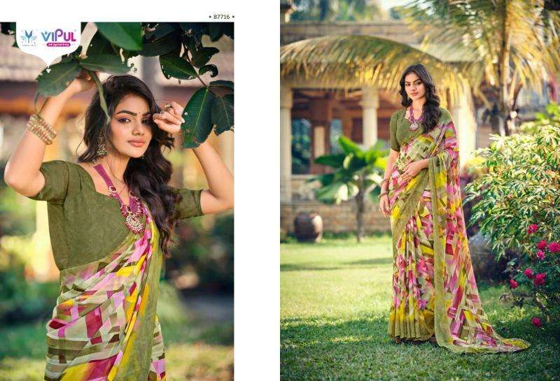vipul presents simran evergreen georgette best saree catalog wholesaler