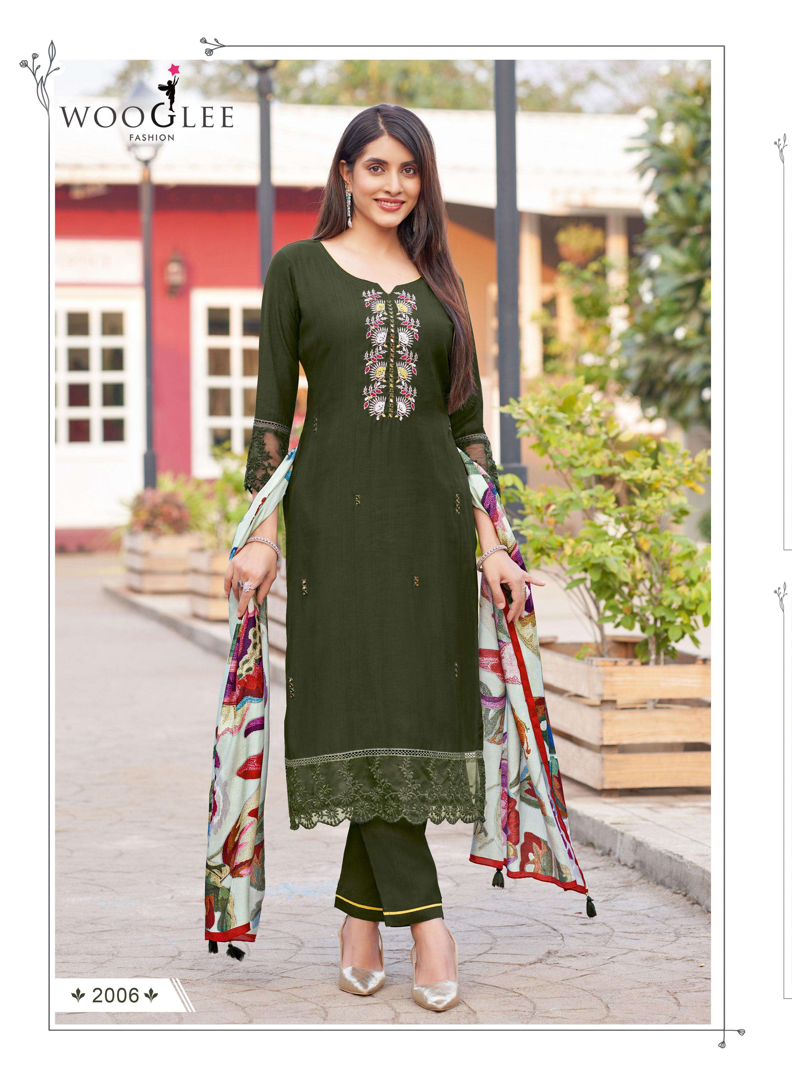 Wooglee Presents Ehsaas Viscose Weaving Readymade Classic Long Kurtis Catalog Wholesaler And Exporter 