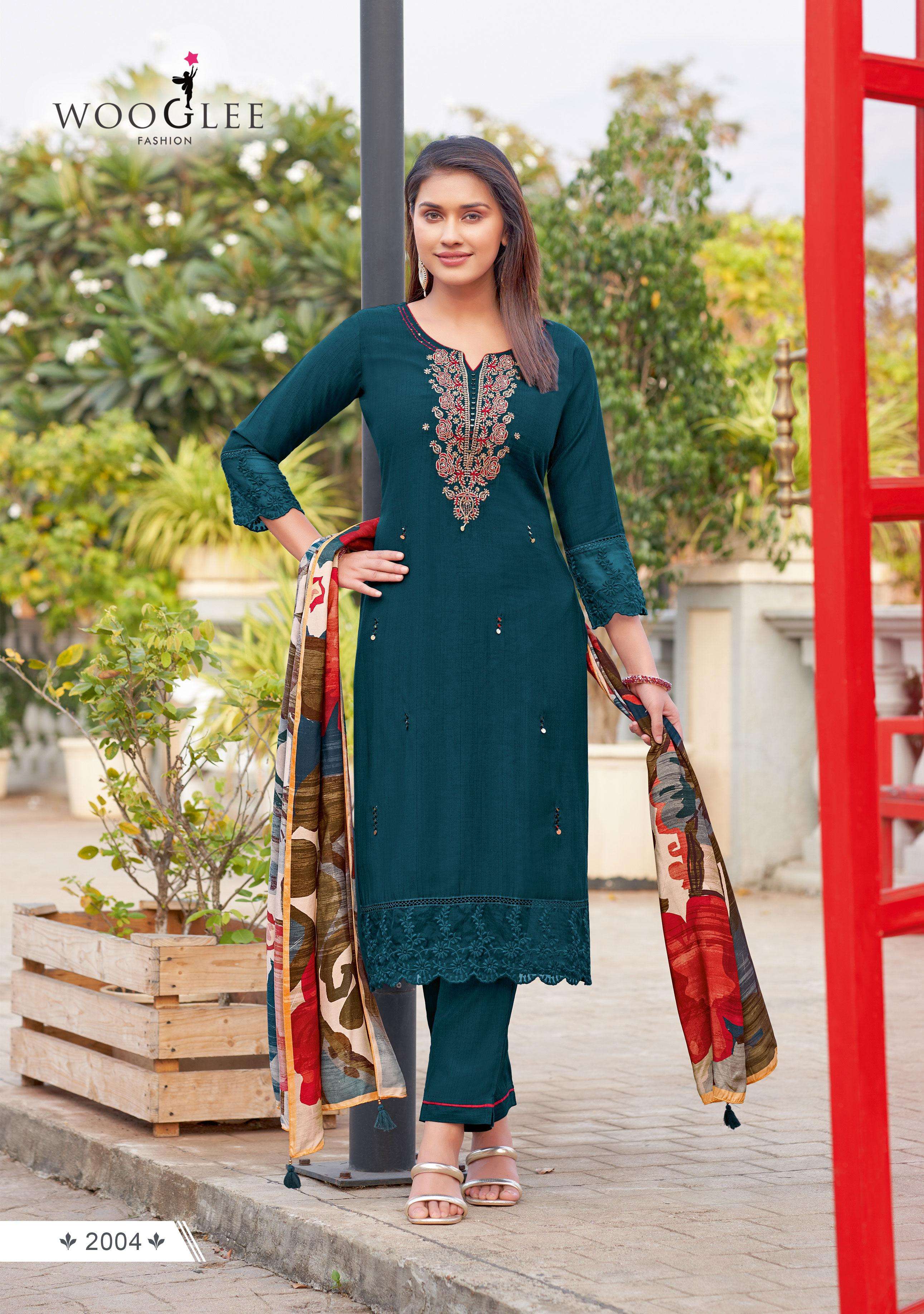 Wooglee Presents Ehsaas Viscose Weaving Readymade Classic Long Kurtis Catalog Wholesaler And Exporter 