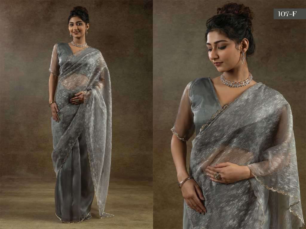 Akshaya D.no 107A To 107G Wholesale Satin Silk Ready To Wear Stitched Sarees Catalog Wholesaler And Exporter 