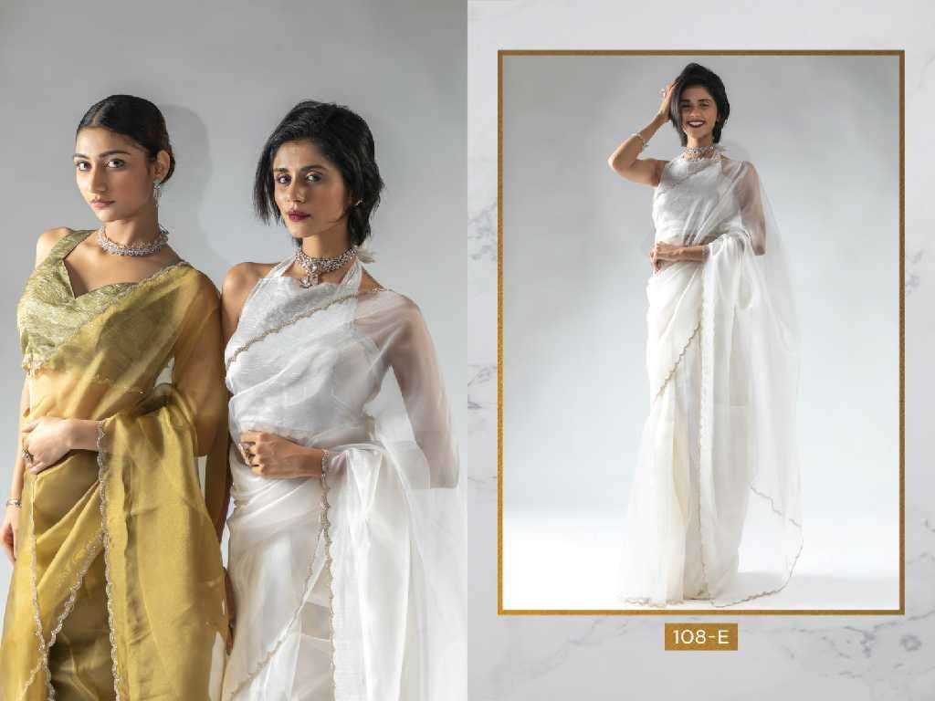 Akshaya D.no 108A To 108G Wholesale Satin Silk Ready To Wear Stitched Sarees Catalog Wholesaler And Exporter 