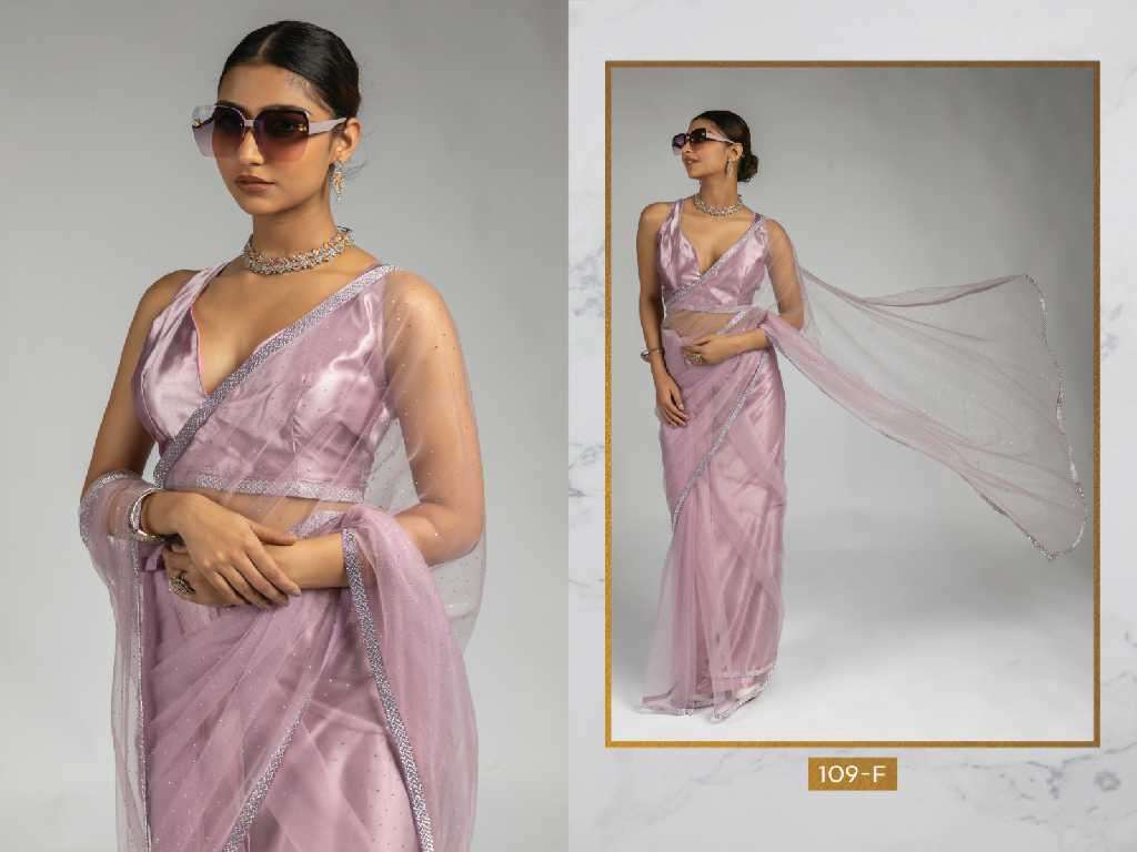 Akshaya D.no 109A To 109F Wholesale Satin Silk Ready To Wear Stitched Sarees Catalog Wholesaler And Exporter 
