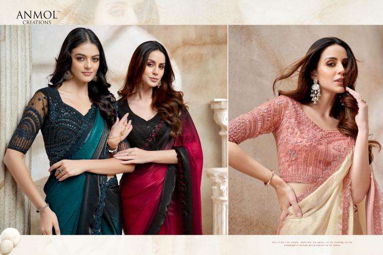 ANMOL CREATION PRESENTS KAINA VOL-3 FANCY PARTY WEAR SAREE FOR WOMEN CATALOG WHOLESALER AND EXPORTER 