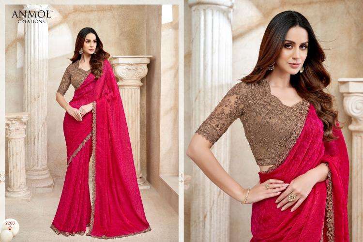 ANMOL CREATION PRESENTS KAINA VOL-3 FANCY PARTY WEAR SAREE FOR WOMEN CATALOG WHOLESALER AND EXPORTER 