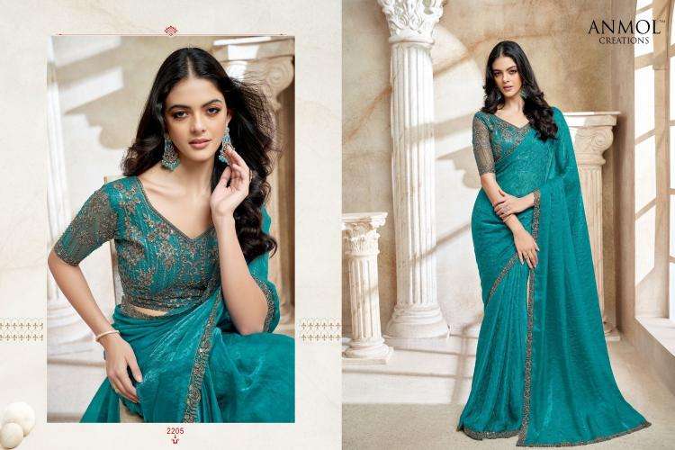 ANMOL CREATION PRESENTS KAINA VOL-3 FANCY PARTY WEAR SAREE FOR WOMEN CATALOG WHOLESALER AND EXPORTER 