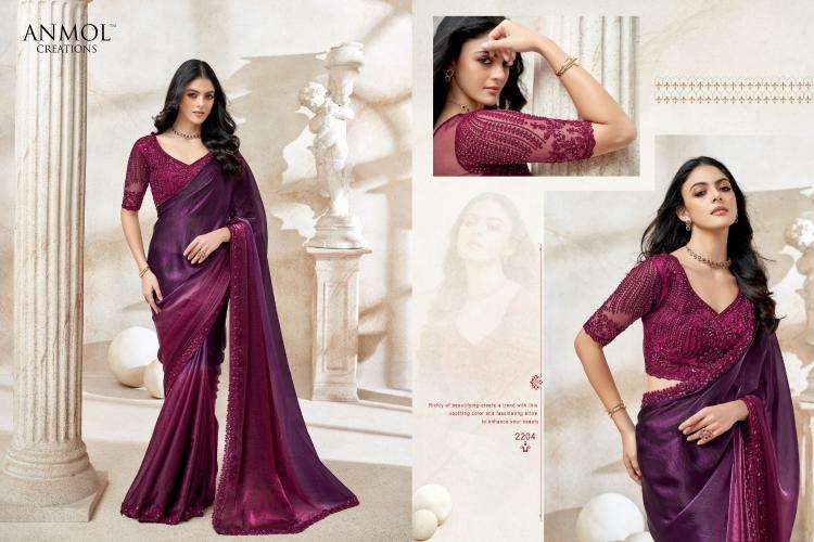 ANMOL CREATION PRESENTS KAINA VOL-3 FANCY PARTY WEAR SAREE FOR WOMEN CATALOG WHOLESALER AND EXPORTER 