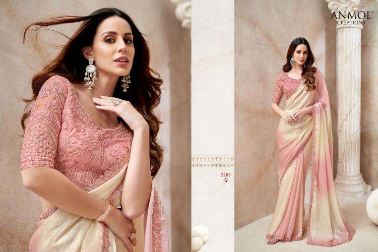 ANMOL CREATION PRESENTS KAINA VOL-3 FANCY PARTY WEAR SAREE FOR WOMEN CATALOG WHOLESALER AND EXPORTER 