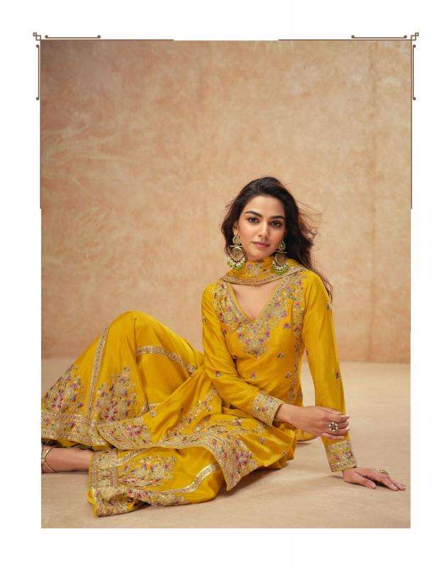 Ashirwad Creation Presents Guzarish Readymade Party Wear Chinon Silk Plazzo Style Suit Catalog Wholesaler And Exporter 
