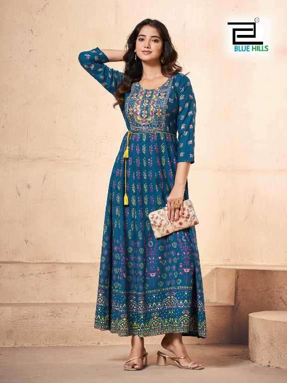 Blue Hills Presents Festival Pro Max Nx Rayon Readymade Plus Size Anarkali Gown Catalog 