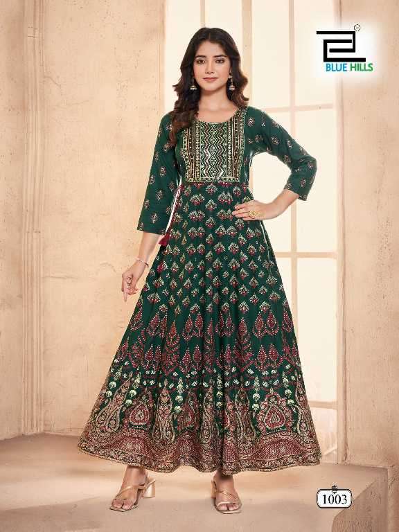 Blue Hills Presents Festival Pro Max Nx Rayon Readymade Plus Size Anarkali Gown Catalog 