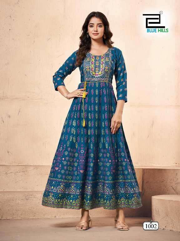Blue Hills Presents Festival Pro Max Nx Rayon Readymade Plus Size Anarkali Gown Catalog 