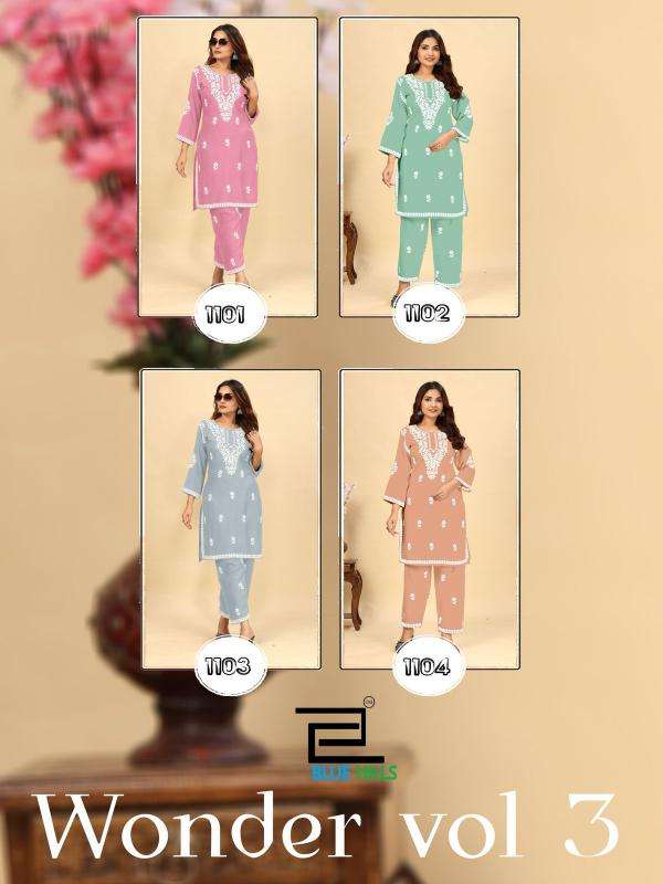 Blue Hills Presents Wonder Vol-3 Rayon Readymade Classic Kurti With Pant Catalog Wholesaler Exporter 