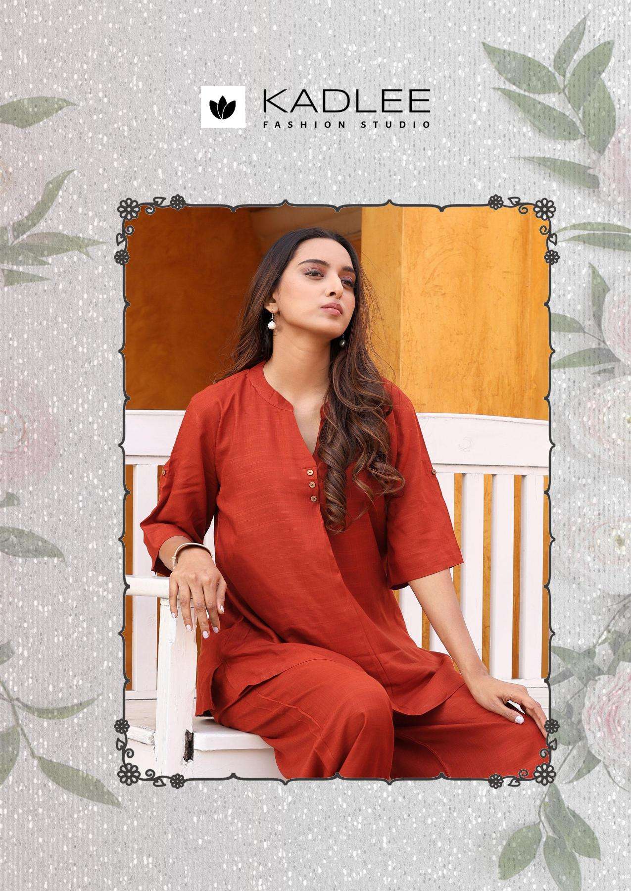 Kadlee Presents Olivia Rayon Kurti With Pant Co Ord Catalog Wholesaler And Exporter 