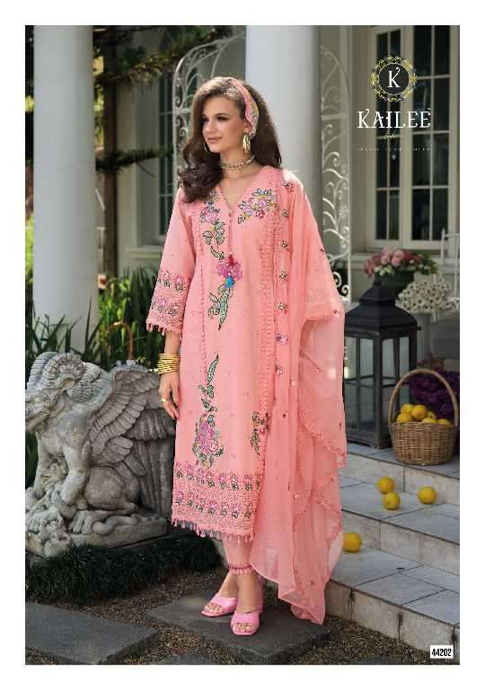 Kailee Presents Safarnama Vol-6 Wholesale A-Line Style Kurti With Pant And Dupatta Catalog Wholesaler And Exporter 