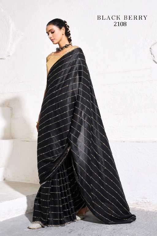 Kala Jamun Presents Black Berry Wholesale Fancy Satin With Zari Work Sarees Catalog Wholesaler And exporter 