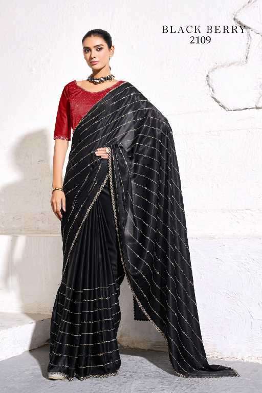 Kala Jamun Presents Black Berry Wholesale Fancy Satin With Zari Work Sarees Catalog Wholesaler And exporter 
