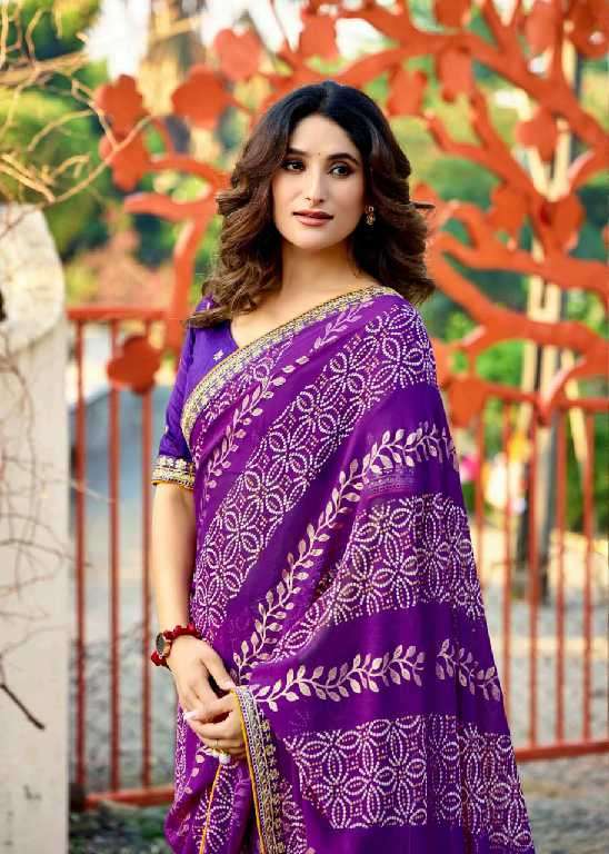 Kashvi Creation Presents Chuneri Vol-3 Mono Georgette Fancy Printed Sarees Catalog Wholesaler And Exporter 
